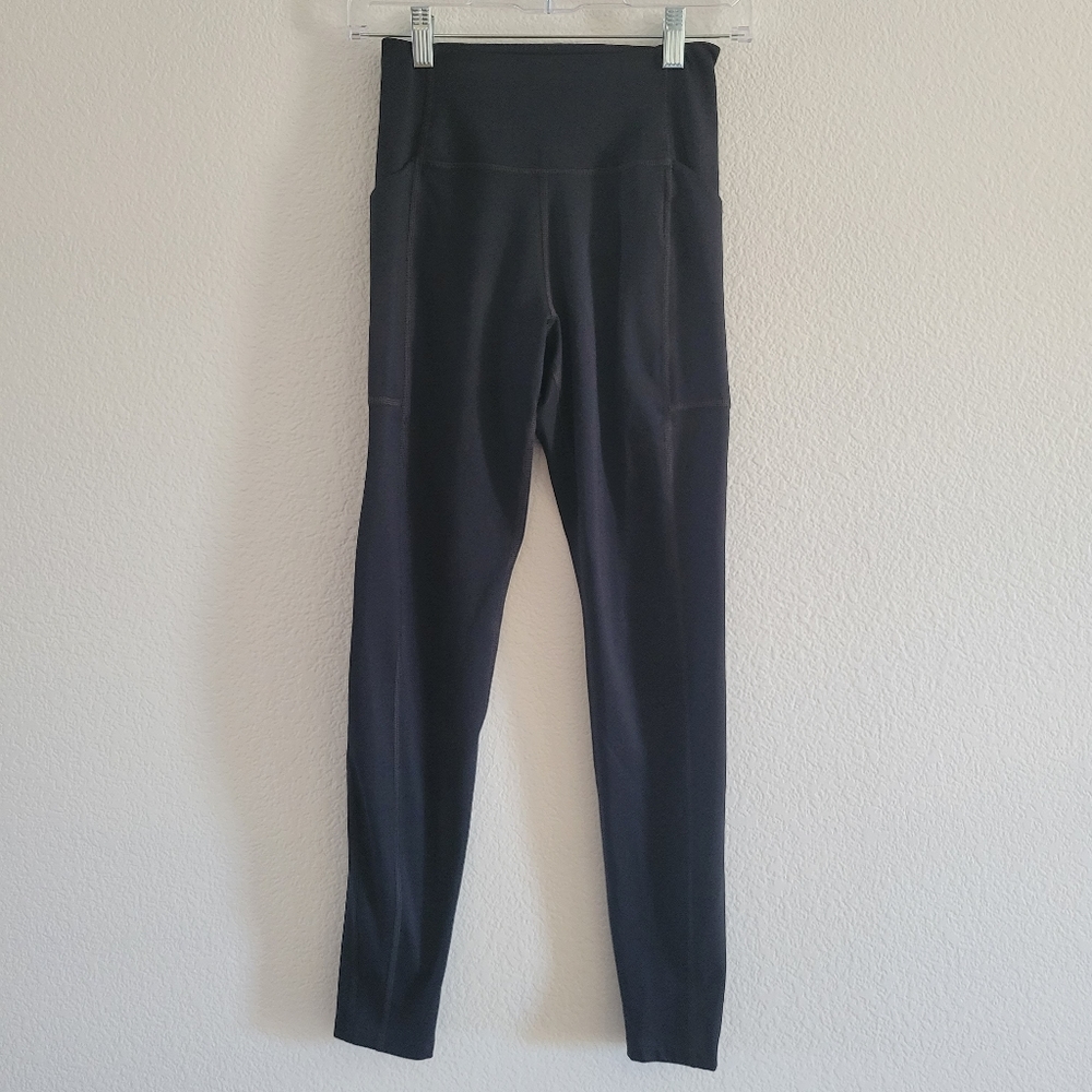 Girlfriend Collective Leggings Women Small Black High Rise Soft Side Pockets